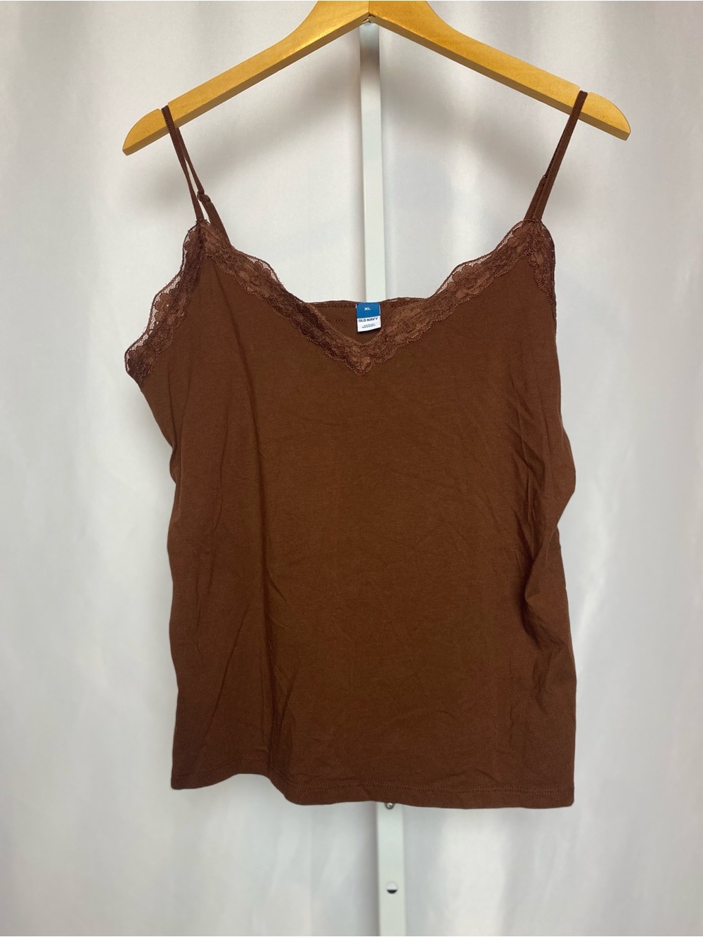 💙3/$6 Old Navy Women’s Brown Lace Trimmed Cami Tank Top XL